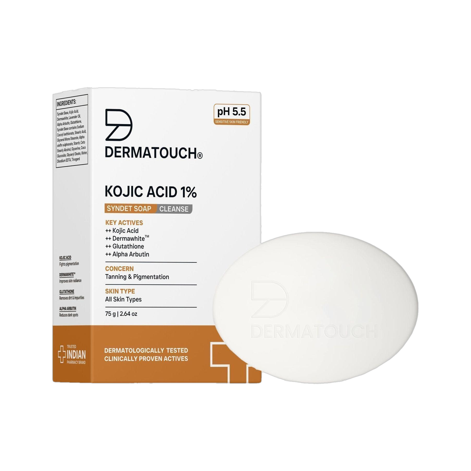 Dermatouch Kojic Acid 1% Soap with Glutathione | For Pigmentation & Su