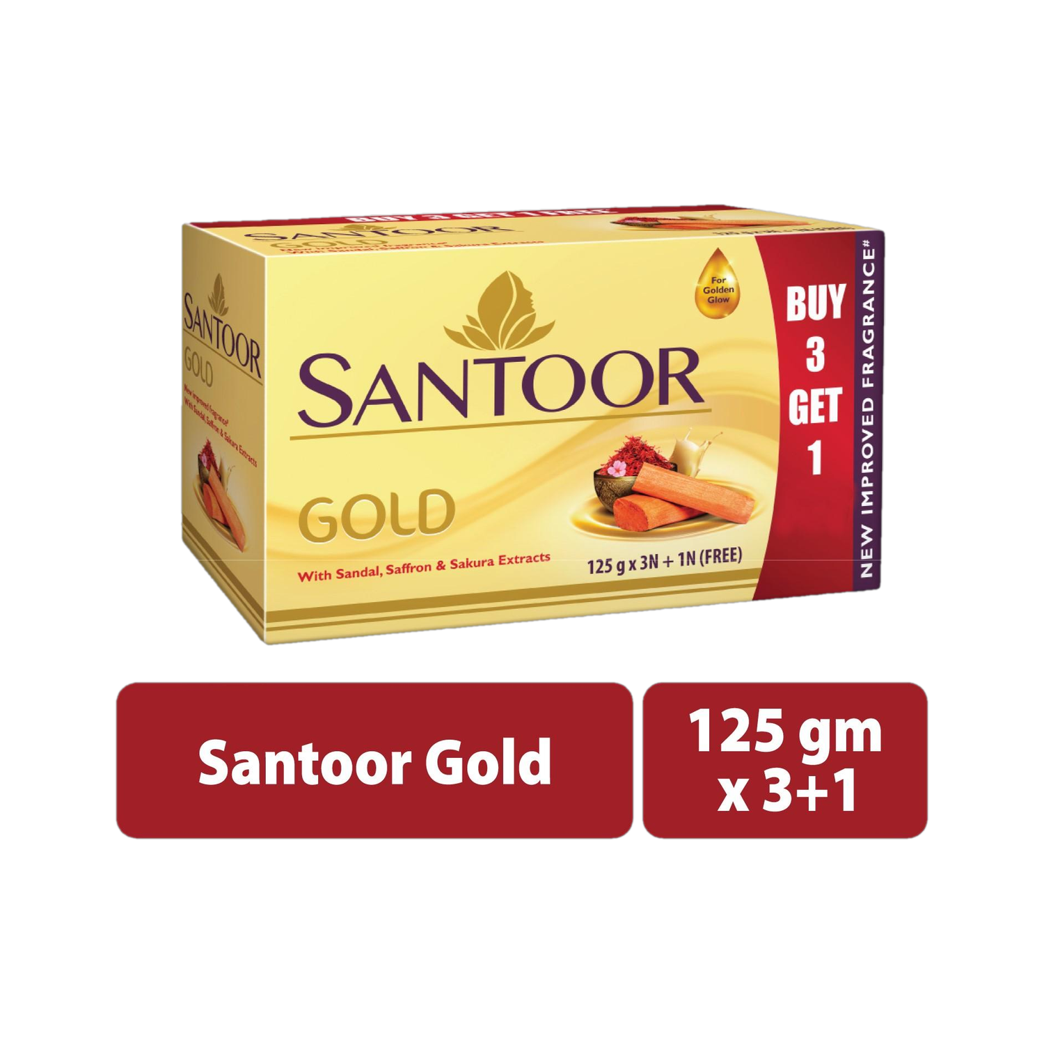 santoor Gold Soap  (3 x 125 g)