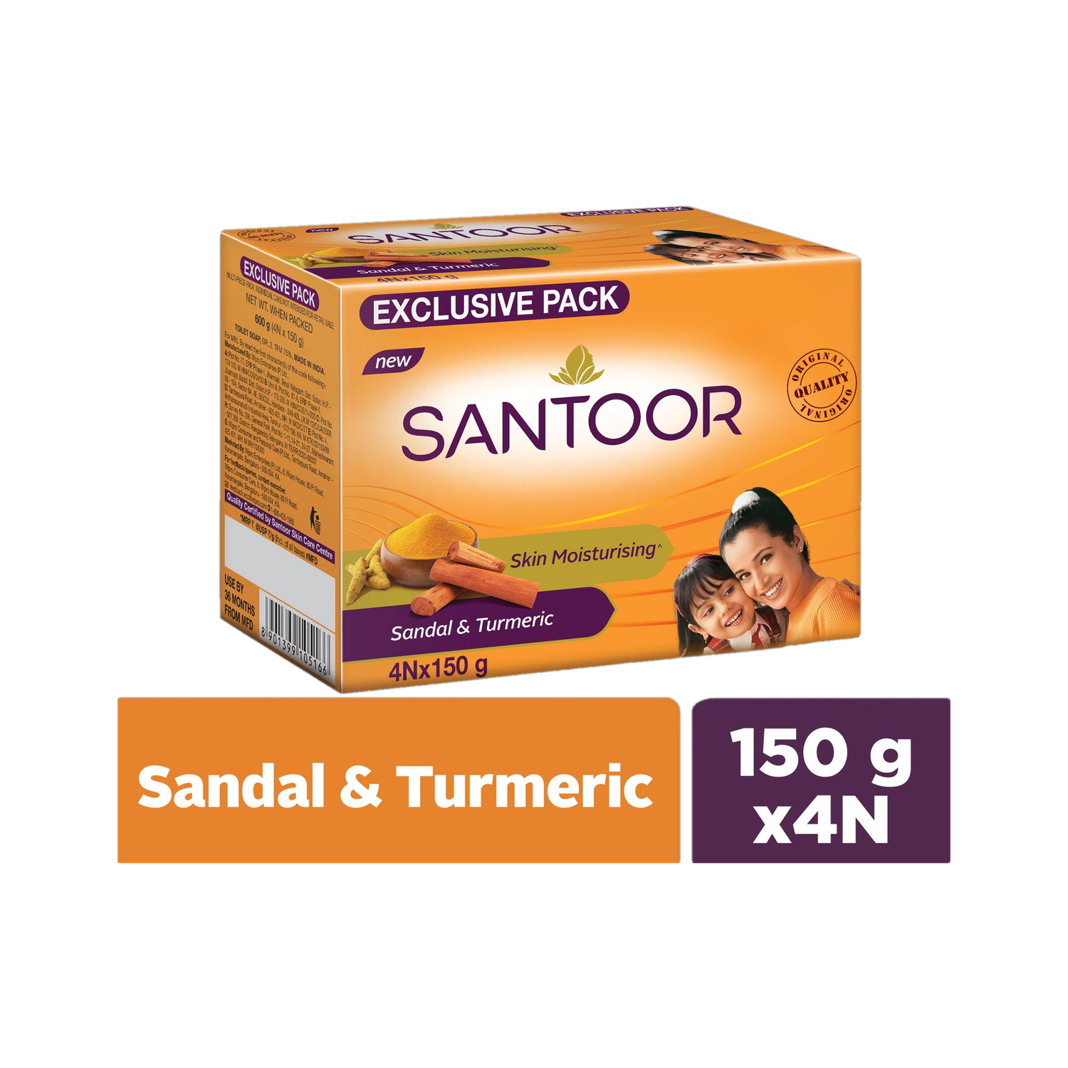 santoor Sandal &amp; Turmeric Soap  (4 x 150 g)