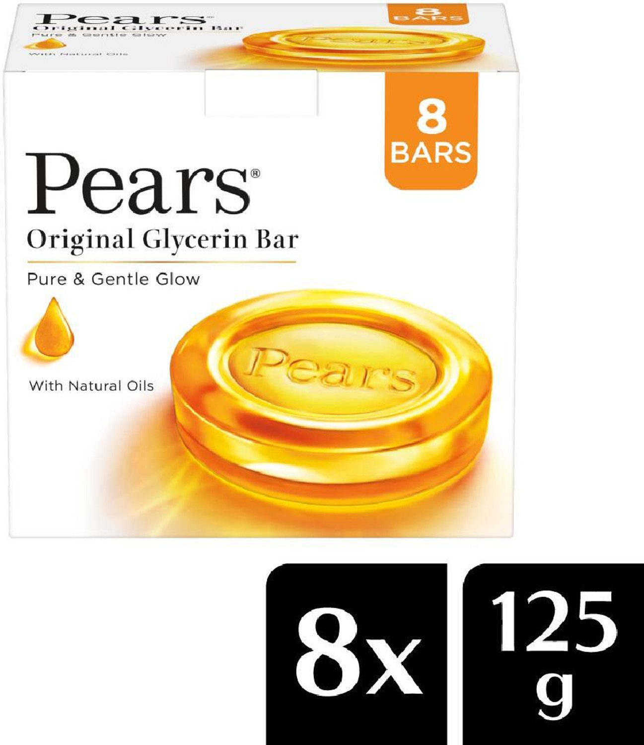 Pears Pure &amp; Gentle Bathing Bar  (8 x 125 g)
