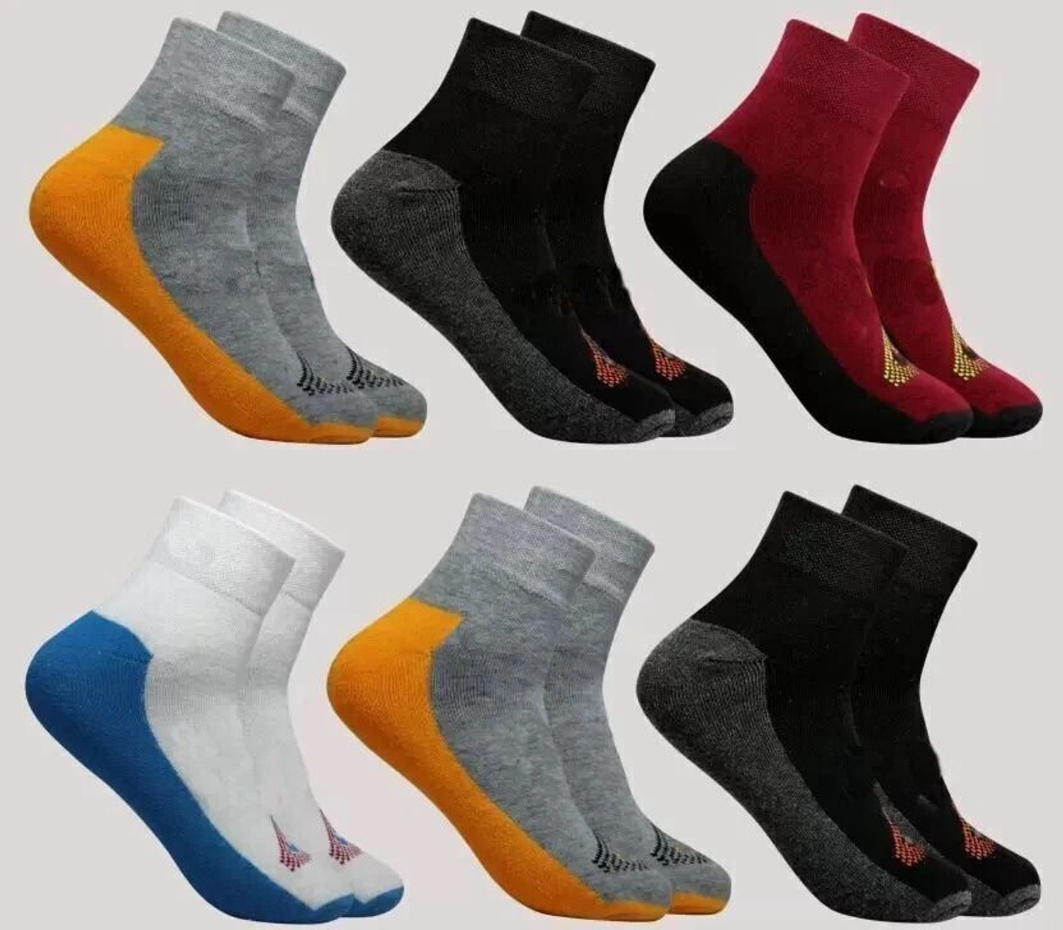 Image of KARTASYA Men & Women Solid Calf Length (Pack of 6)