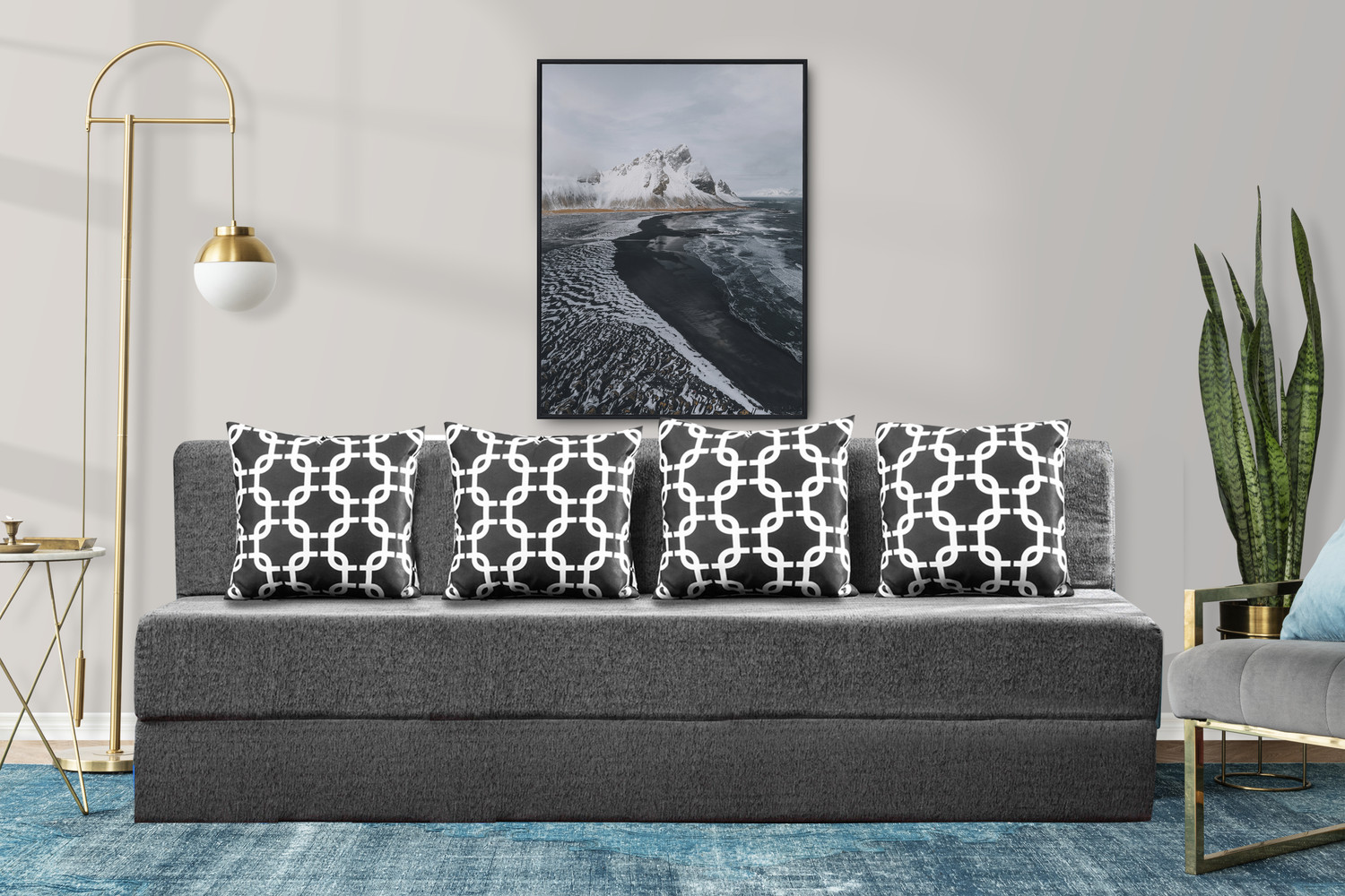 Image of Dr Smith Sofa Cum Bed with Armrest, Velvet Fabric Couch for Living Room 3 Seater Single Foam Fold Out Sofa Cum Bed (Finish Color - Brown Delivery Condition - Pre-assembled)