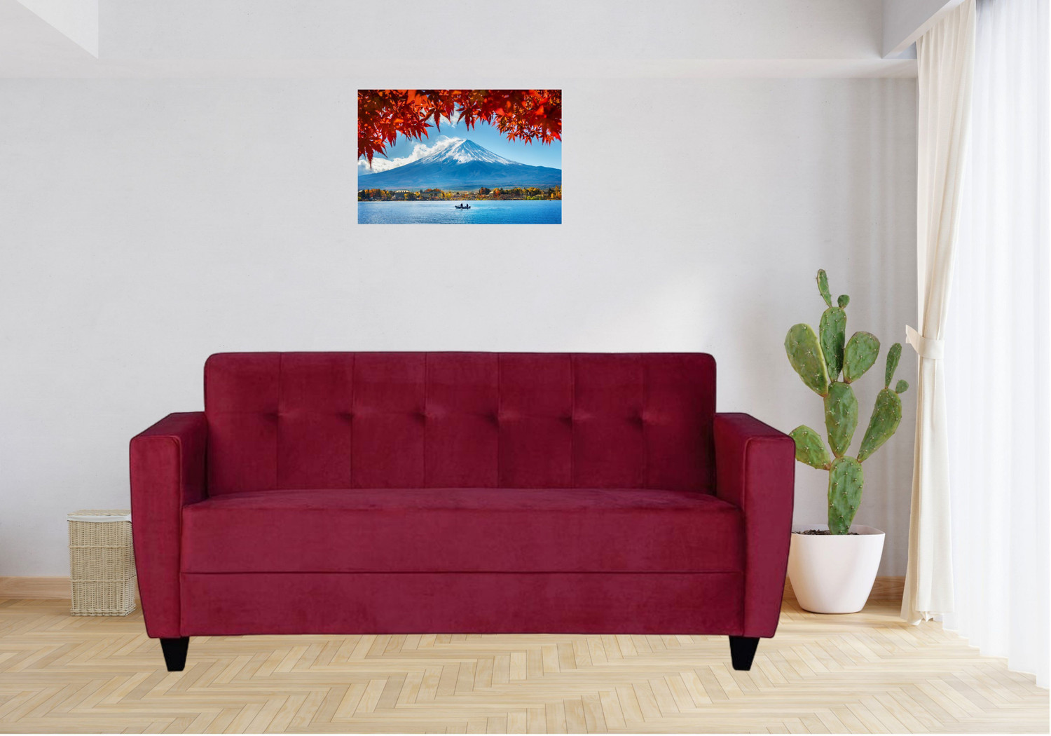 LIVEWELL Premium Quality Velvet Fabric 3 Seater Sofa