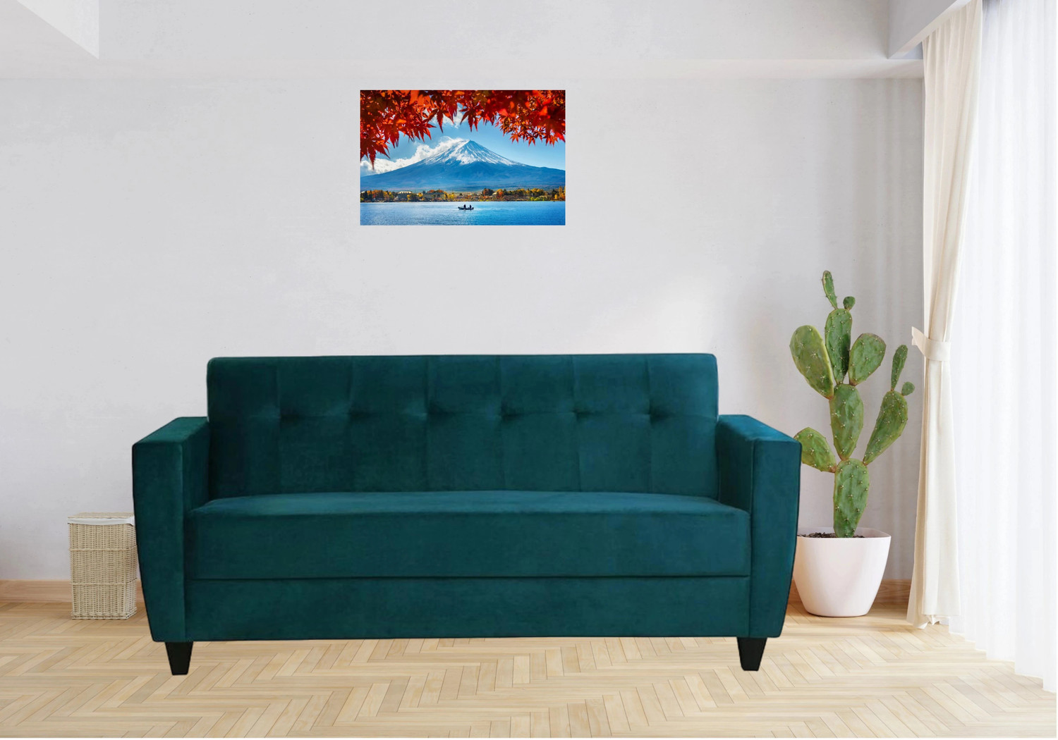 LIVEWELL Premium Quality Velvet Fabric 3 Seater Sofa