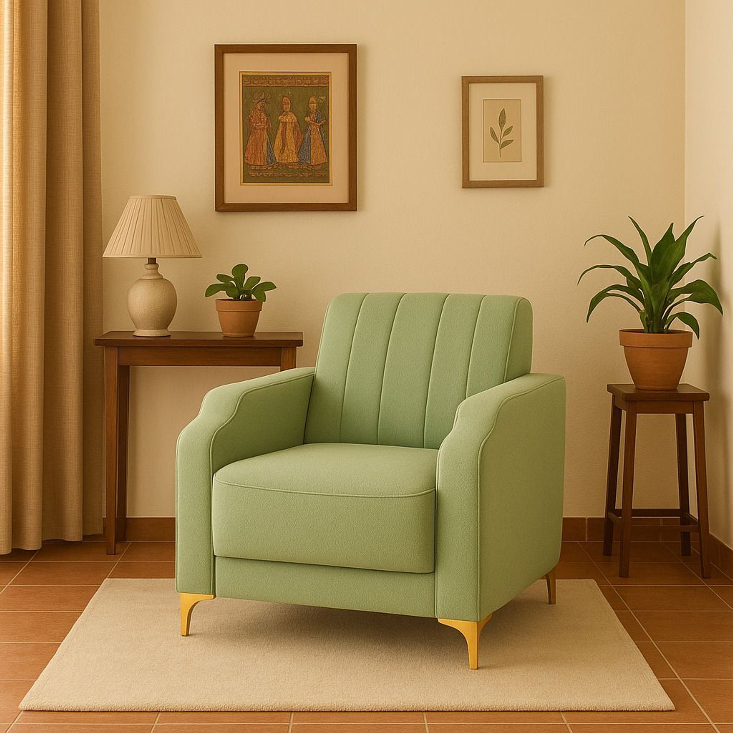 Image of WAKESURE Fabric Manual Recliner (Finish Color - Blue, DIY(Do-It-Yourself))