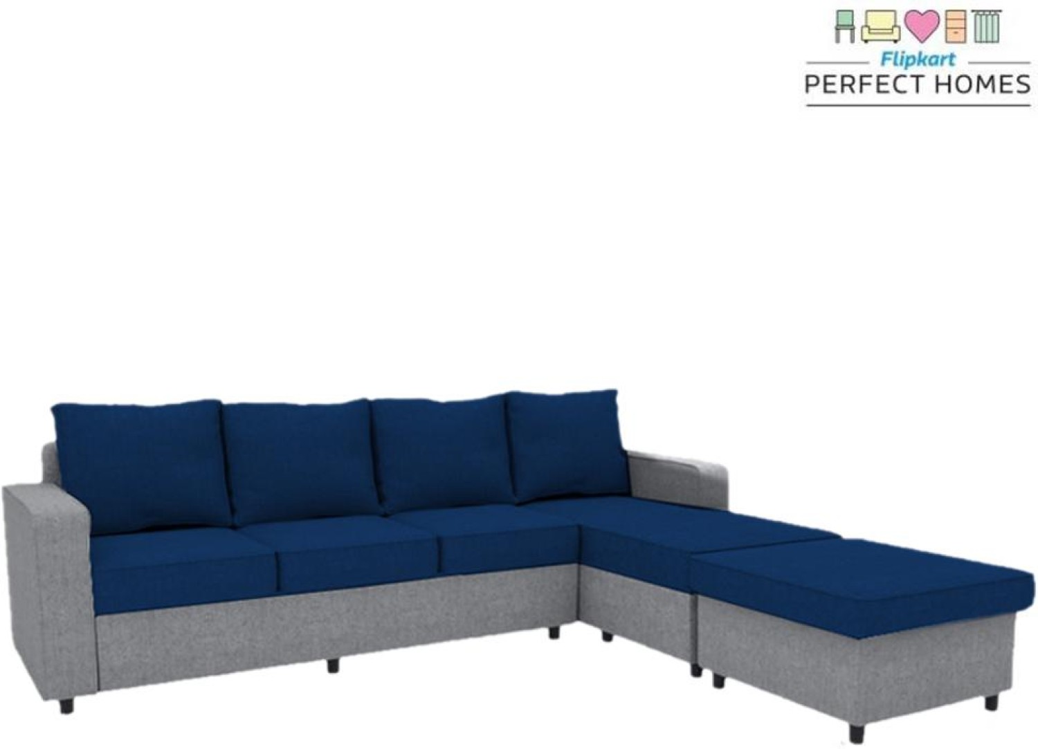 Flipkart Perfect Homes Canterbury RHS L Shape Fabric 7 Seater Sofa (Finish  Color - Blue And Grey, DIY(Do-It-Yourself)) - Price History