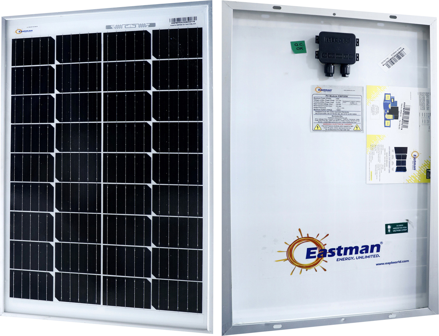 EASTMAN Mono Perk 50 Watt Solar Panel