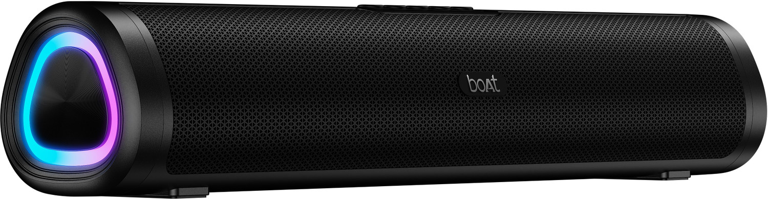 Image of boAt Aavante Groove Plus, Signature Sound,5Hrs Playback, RGB LEDs, Voice Assistant 16 W Bluetooth Soundbar (Premium Black, 2.0 Channel)