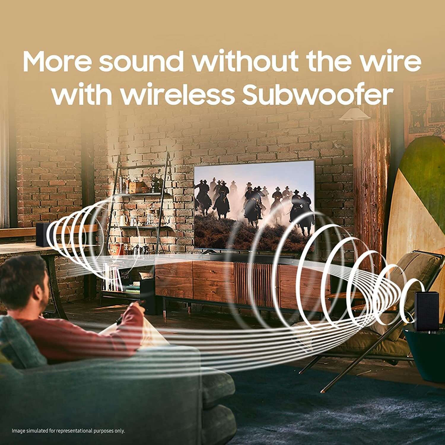 Image of Samsung (HW-B45E /XL) 3 speakers Wireless Subwoofer, Dolby Digital and DTS Virtual X 300 W Bluetooth Soundbar