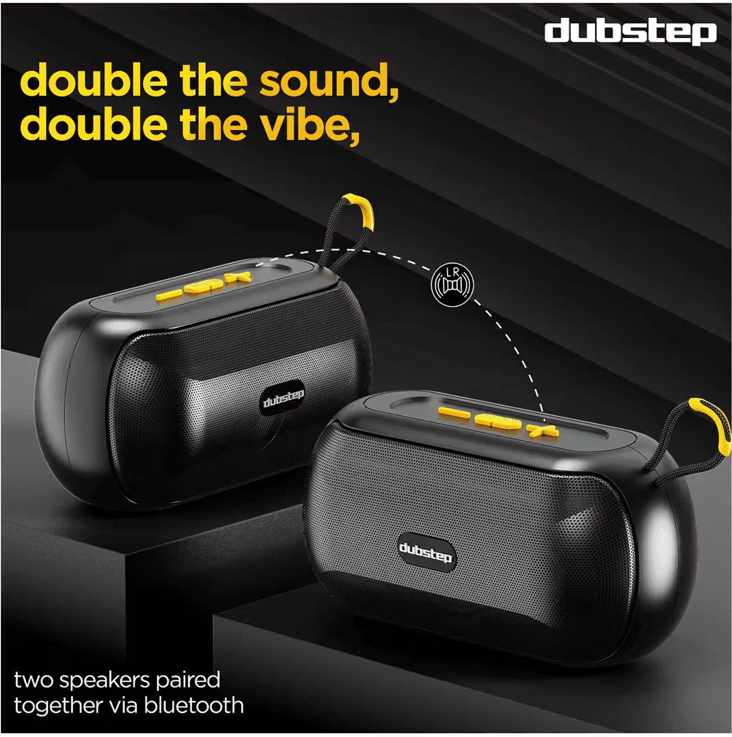 Image of Dubstep POP 1400 (14W 6hr Playtime )52mm drivers 14 W Bluetooth Home Audio Speaker (Black, 2.0 Channel)