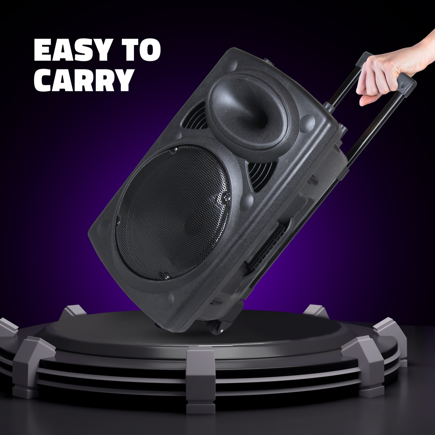 Image of artis BT912 Wireless Trolley Speaker with USB /FM /TF card Reader /AUX In /Mic In 60 W Portable Bluetooth Party Speaker (Black, Stereo Channel)