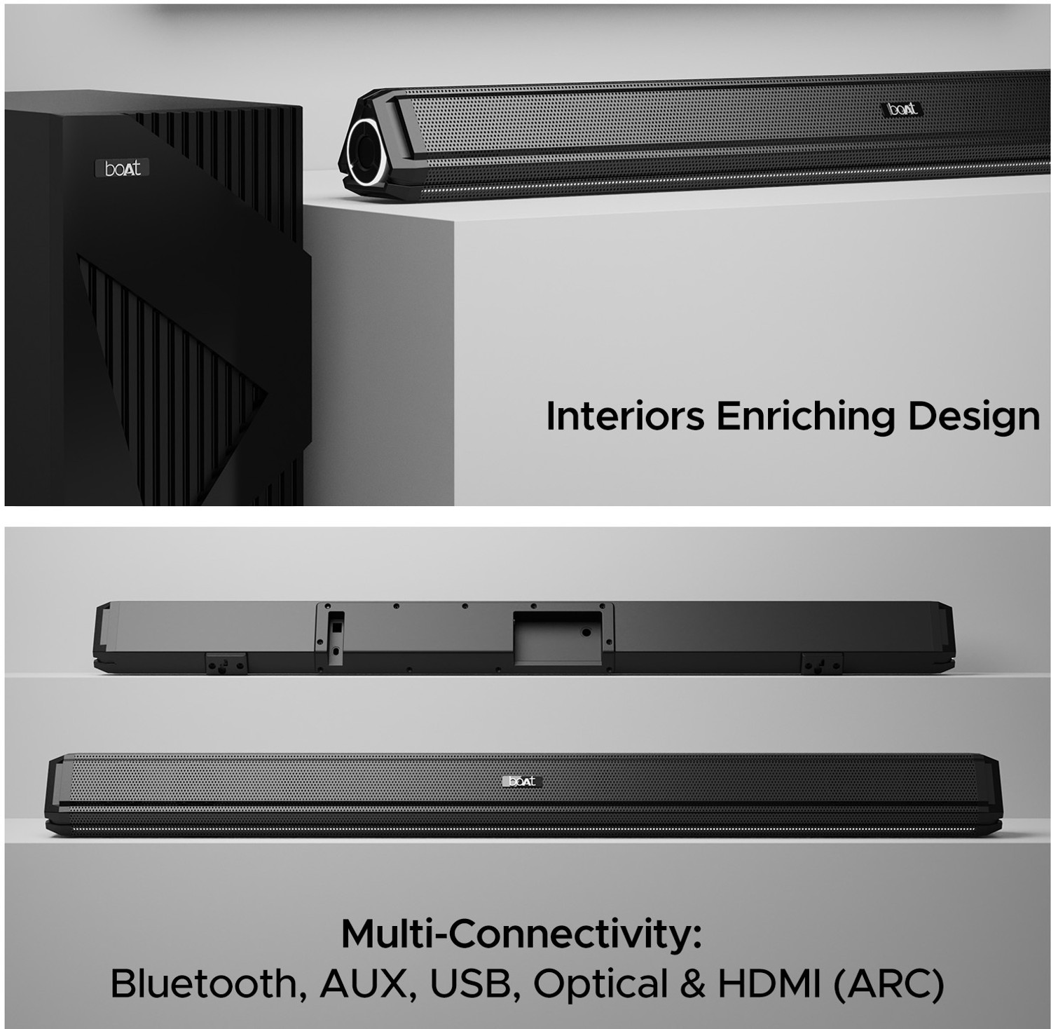 Image of boAt Aavante Bar Chord with Wireless Subwoofer and Dynamic LEDs 160 W Bluetooth Soundbar