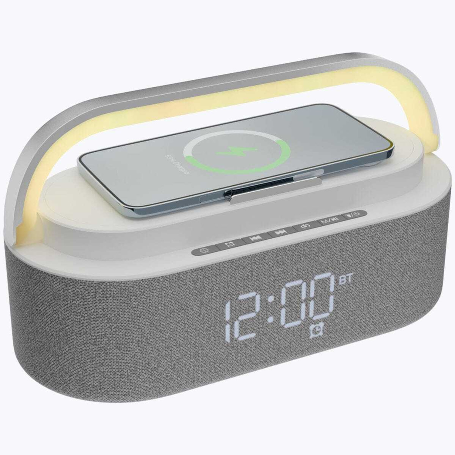 Image of Acer AlarmClock|15W wlessCharger|13 RGB Effect|1800mah|White |12 /24H|LED Display 10 W Bluetooth Speaker (White, Stereo Channel)