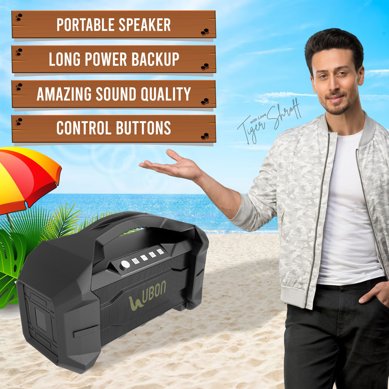 Ubon GBT 17A GABBAR SERIES 10 W Bluetooth Speaker Black Stereo