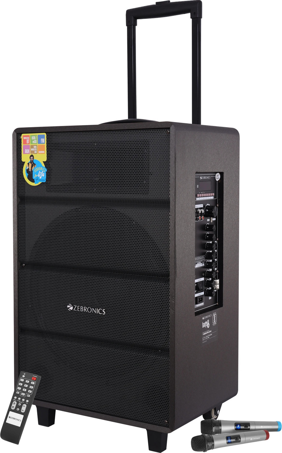 Image of artis BT912 Wireless Trolley Speaker with USB /FM /TF card Reader /AUX In /Mic In 60 W Portable Bluetooth Party Speaker (Black, Stereo Channel)