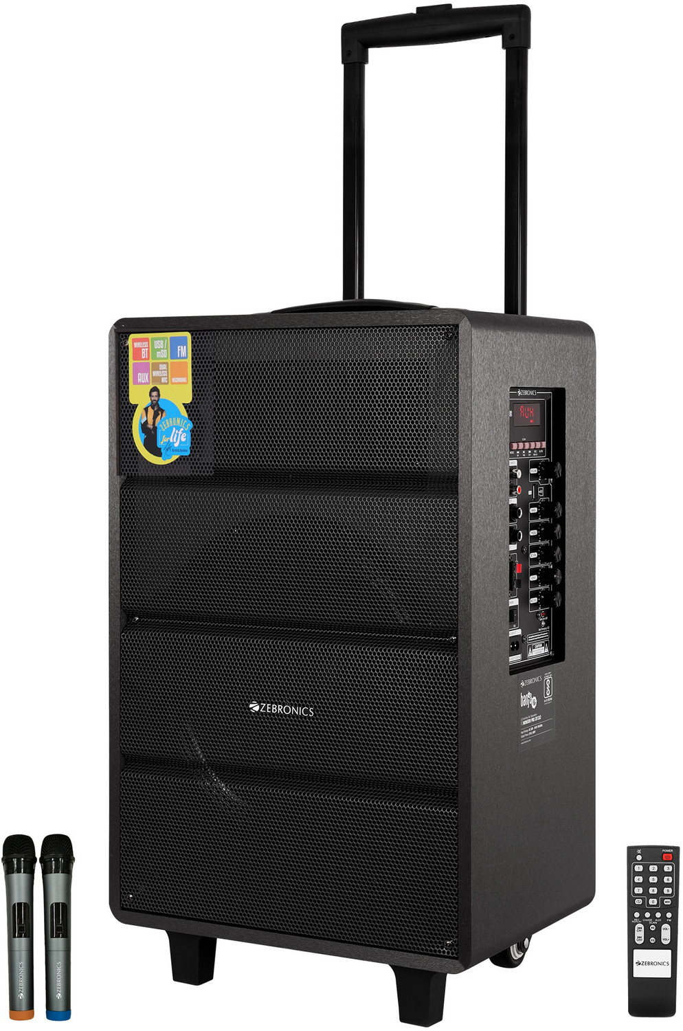 Image of artis BT912 Wireless Trolley Speaker with USB /FM /TF card Reader /AUX In /Mic In 60 W Portable Bluetooth Party Speaker (Black, Stereo Channel)