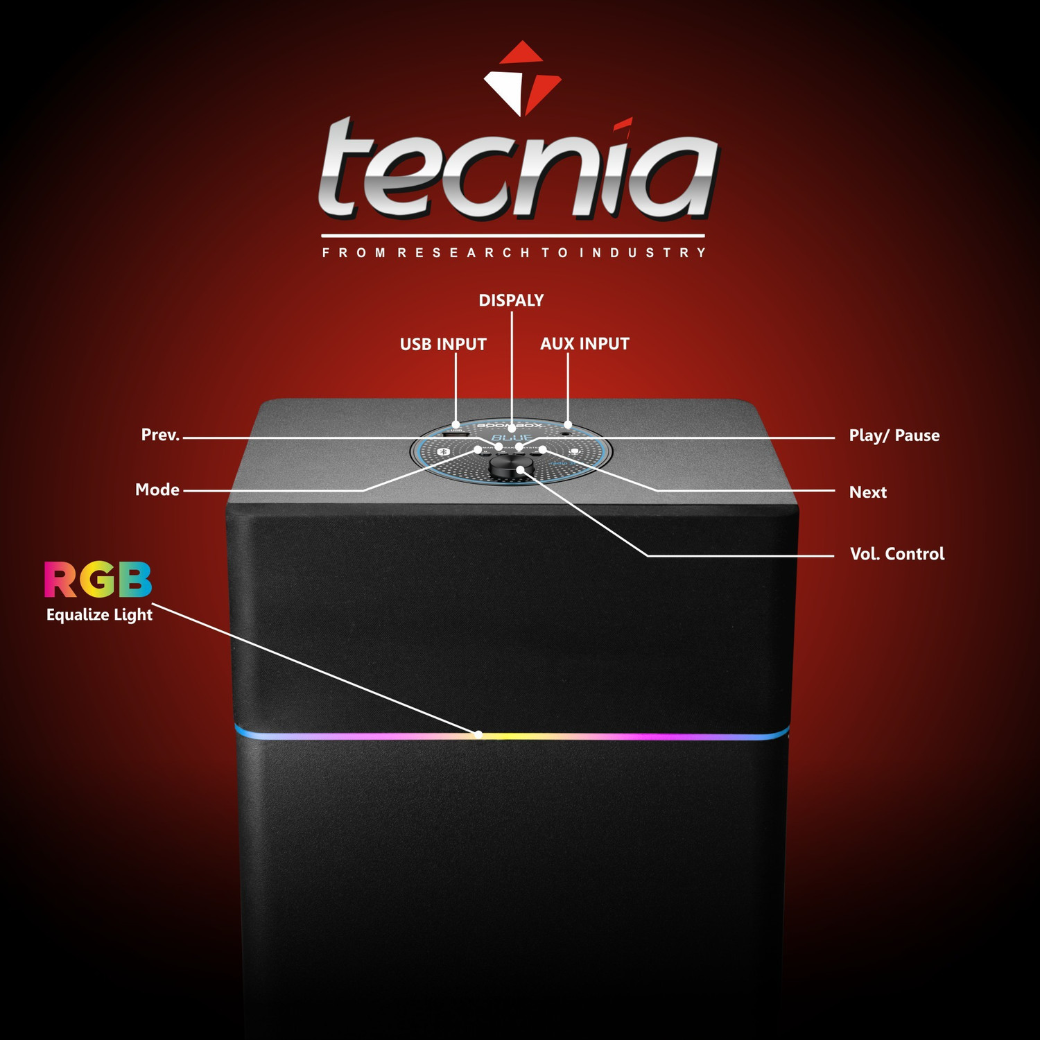 Image of TECNIA Atom Tecno Dance 1103 Party Tower Speaker 80 W Bluetooth Tower Speaker