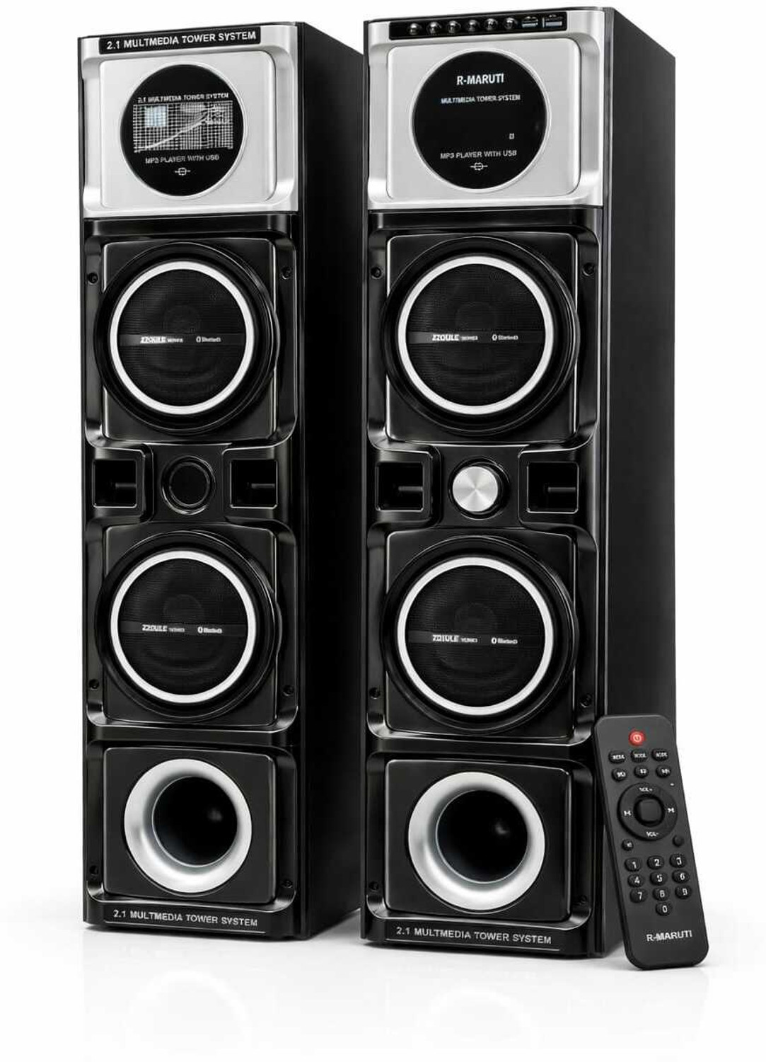 Image of DH Discovery DJ 1212 2000 W Bluetooth Tower Speaker (Black, 2.0 Channel)