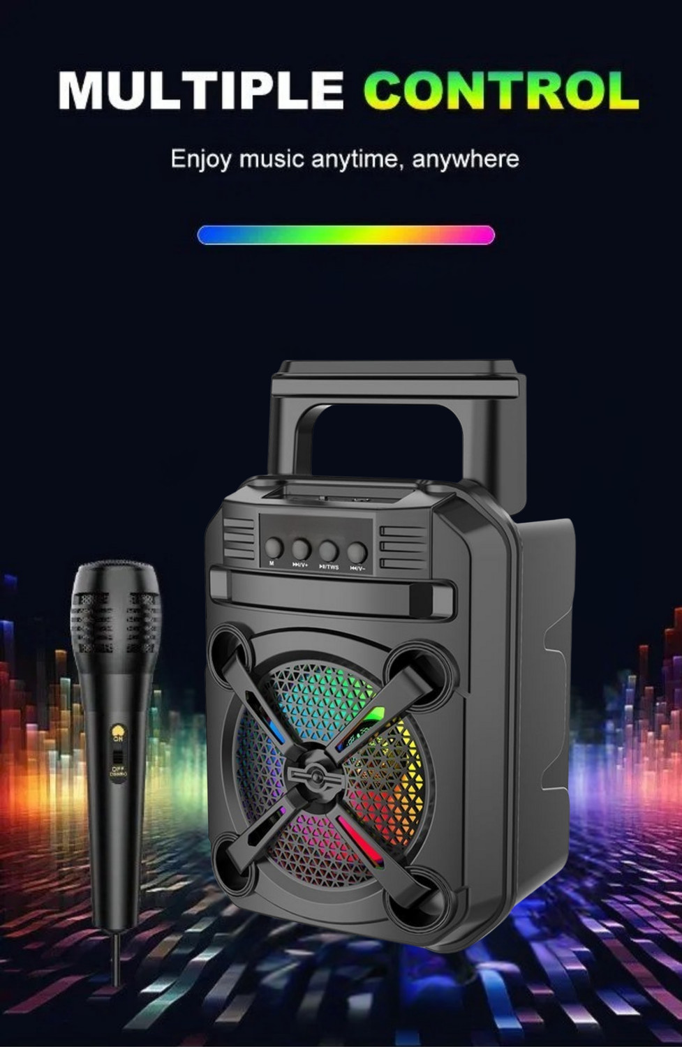 Image of artis BT912 Wireless Trolley Speaker with USB /FM /TF card Reader /AUX In /Mic In 60 W Portable Bluetooth Party Speaker (Black, Stereo Channel)