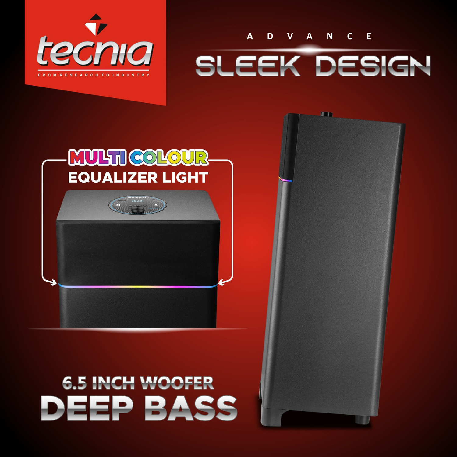 Image of TECNIA Atom Tecno Dance 1103 Party Tower Speaker 80 W Bluetooth Tower Speaker