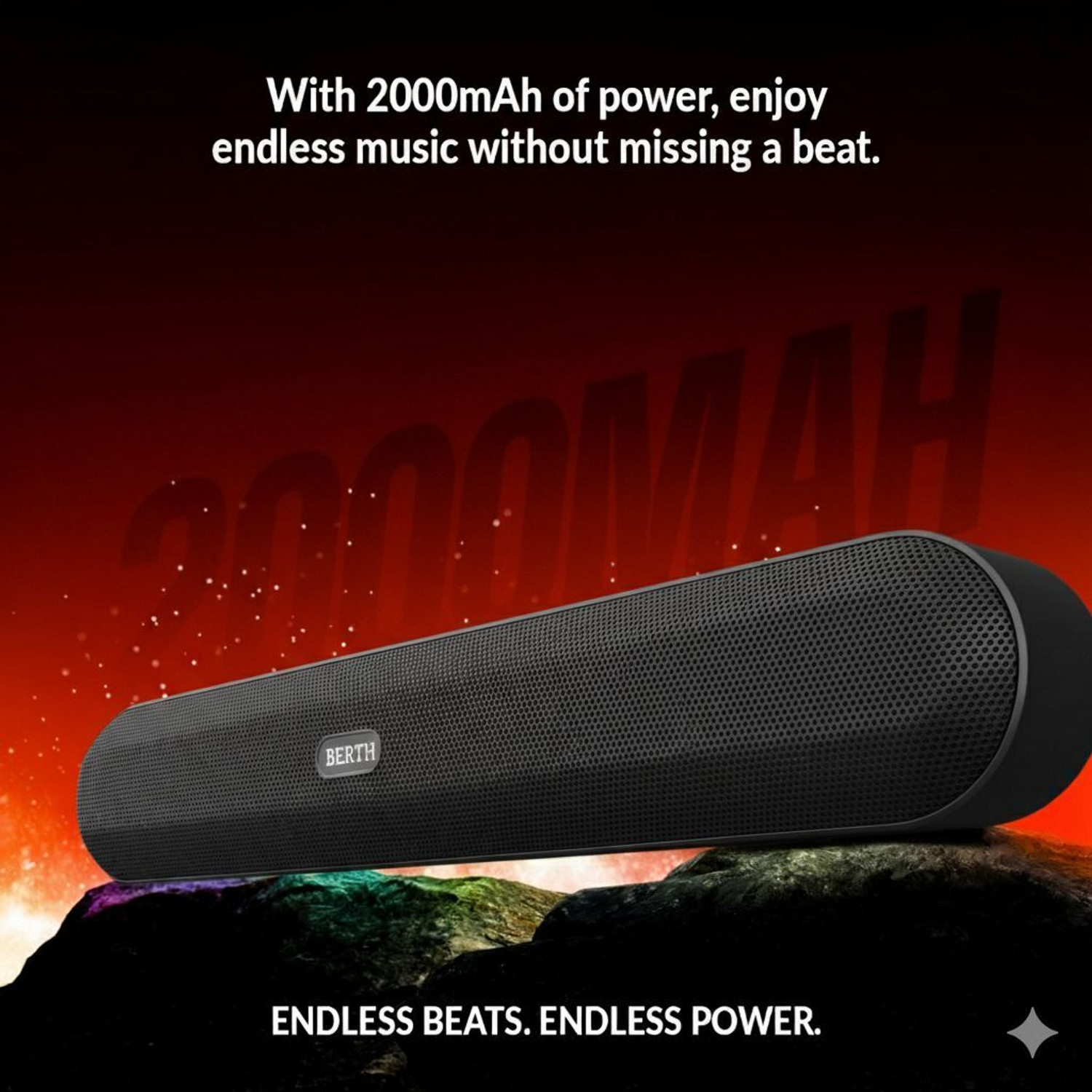 Image of BERTH Venero SB 75 Wireless for TV, Powerful Bass Home Theatre Speaker With RGB light 16 W Bluetooth Soundbar (Multicolor, 2.0 Channel)