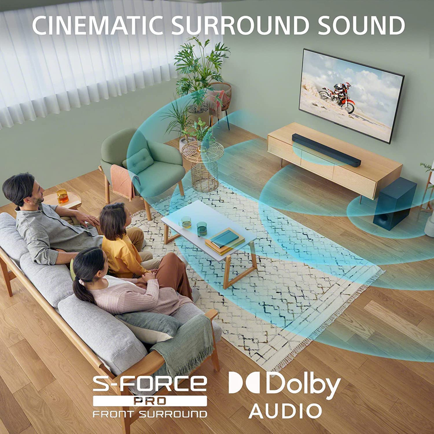 Image of SONY HT-S400 2.1ch Home theatre with Wireless subwoofer, S-Force & Dolby Digital Bluetooth Soundbar