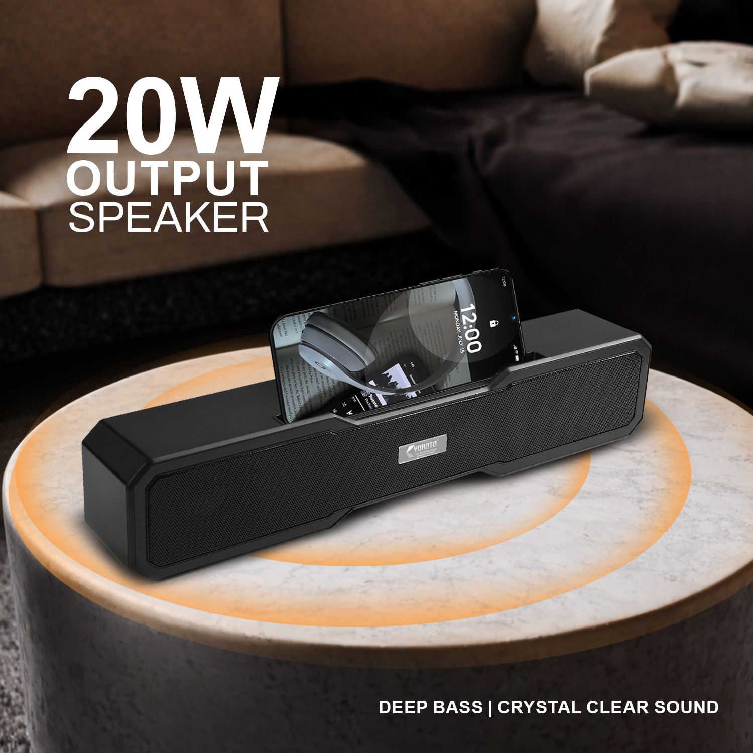 Image of YOROTO YO-SP-10-Max High Power HD Sound with Heavy Bass 20 W Bluetooth Soundbar (Black, Stereo Channel)