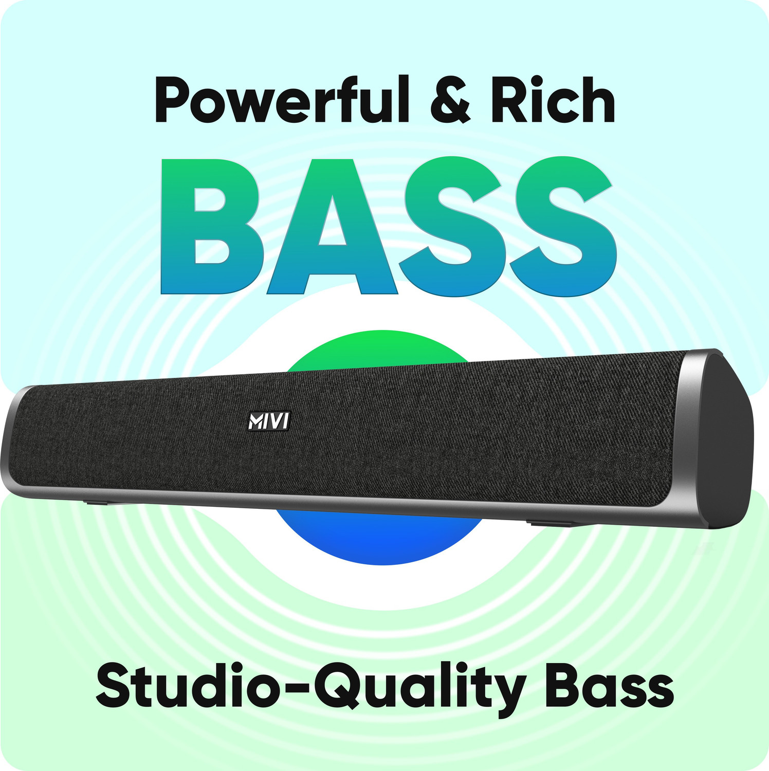 Mivi Fort S24 Soundbar with FM Mode and 2 full range drivers, Made in