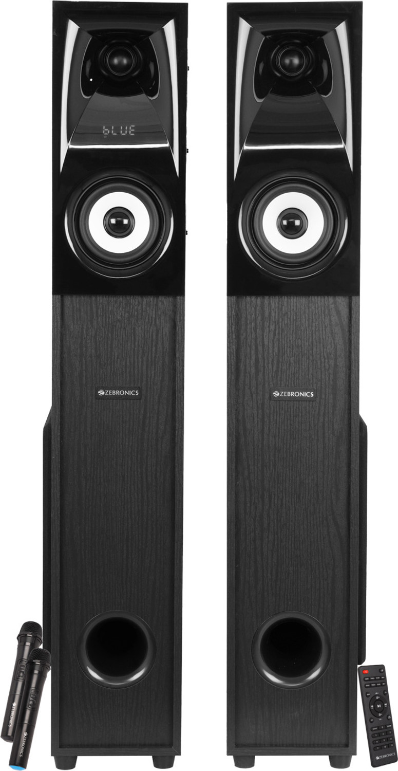 ZEBRONICS Zeb HAMMER Deep Bass, 10" Subwoofers, 2x Wireless mic with Dual 160 W Bluetooth Tower Speaker