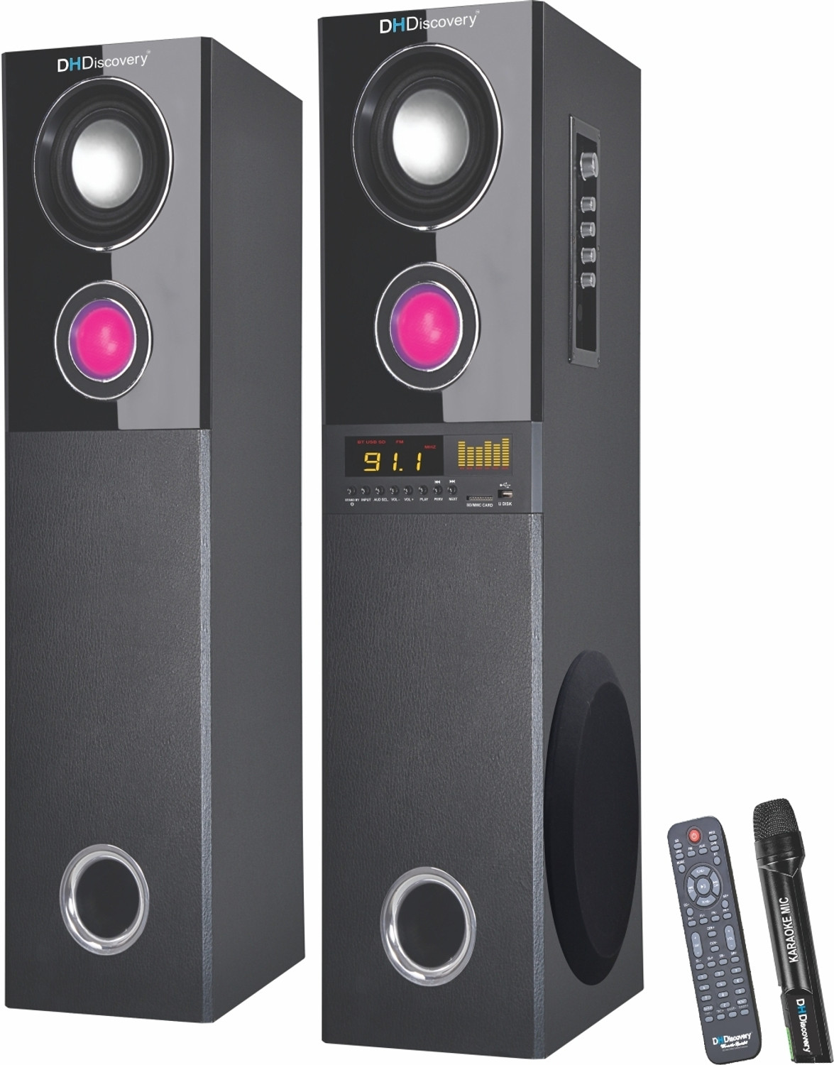 Image of DH Discovery DJ 1212 2000 W Bluetooth Tower Speaker (Black, 2.0 Channel)
