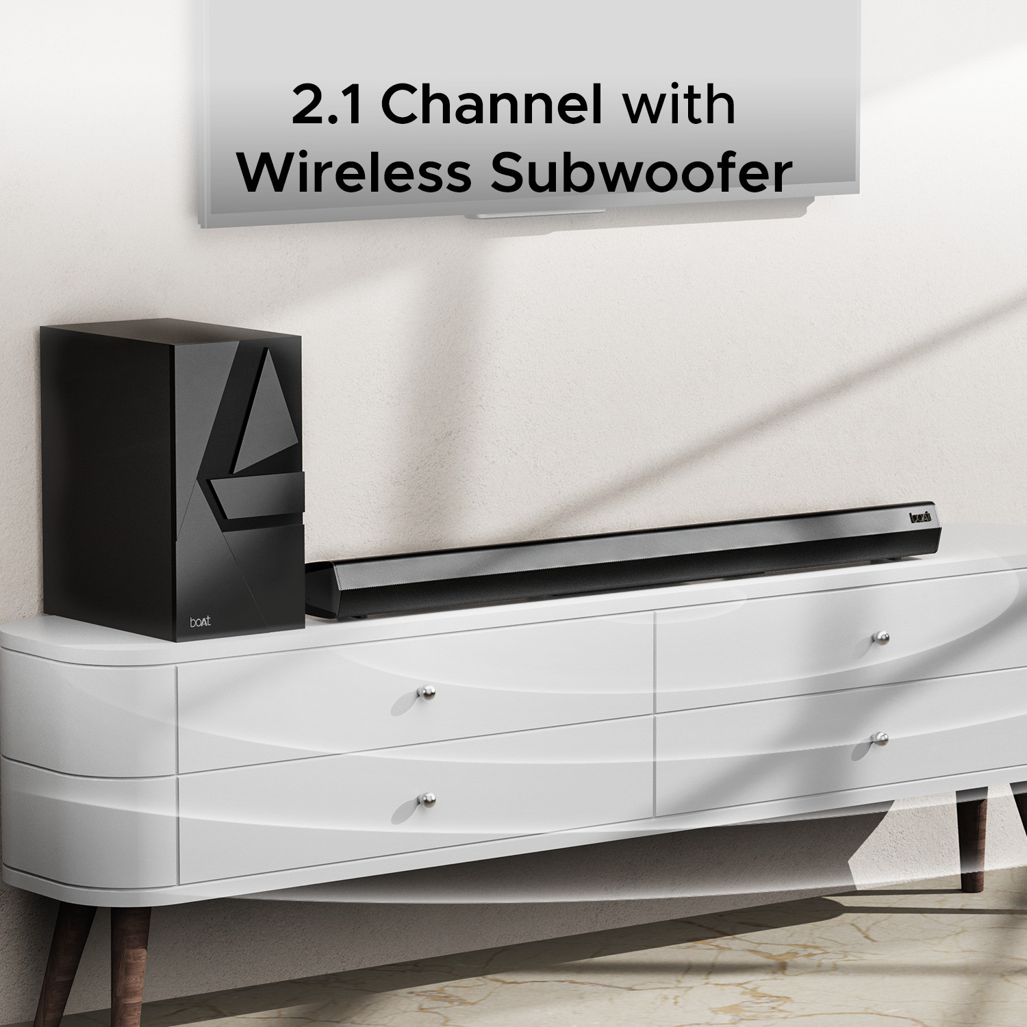 Image of boAt Aavante Bar 2000 Pro w / Wireless Subwoofer, Sleek Design & Remote Control 200 W Bluetooth Soundbar