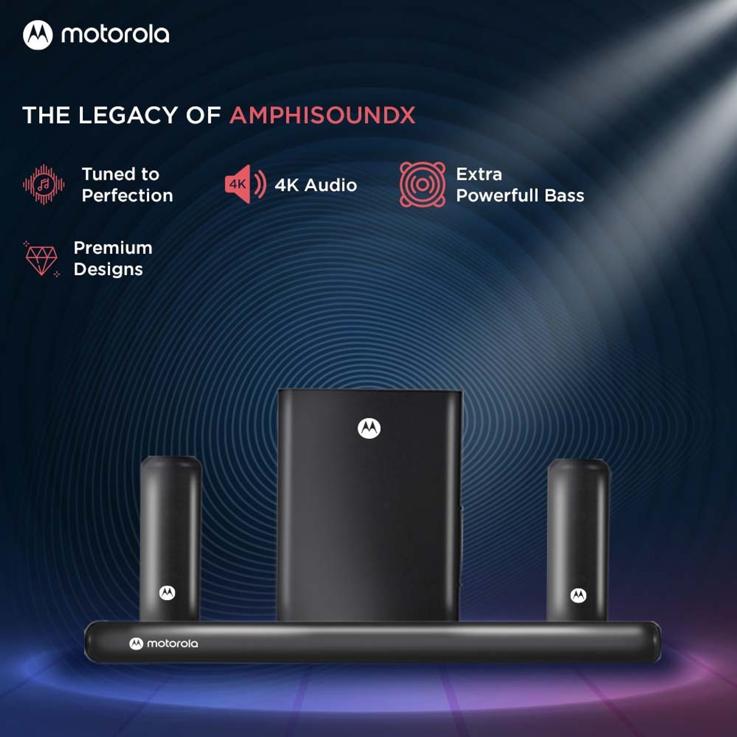 MOTOROLA AmphisoundX Vibe Dolby Digital 500 W Bluetooth Soundbar (Black