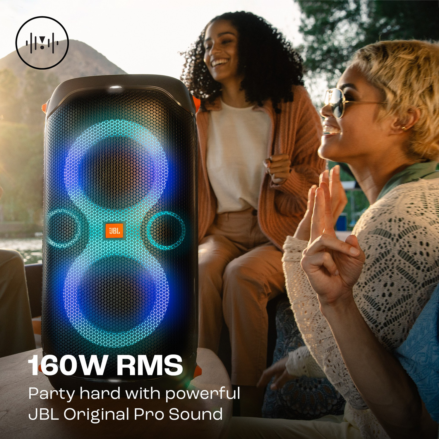 Image of JBL Partybox 110 with,Dynamic Light Show,Upto 12Hr Playtime, App 160 W Bluetooth Party Speaker