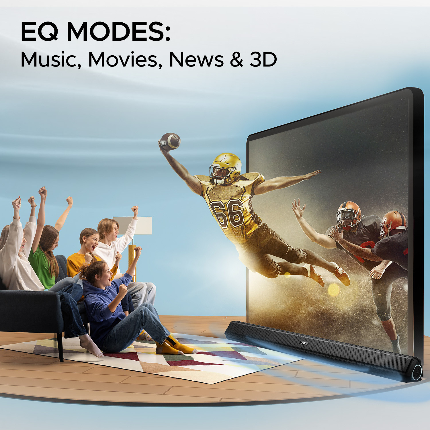 Image of boAt Aavante Bar Chord with Wireless Subwoofer and Dynamic LEDs 160 W Bluetooth Soundbar