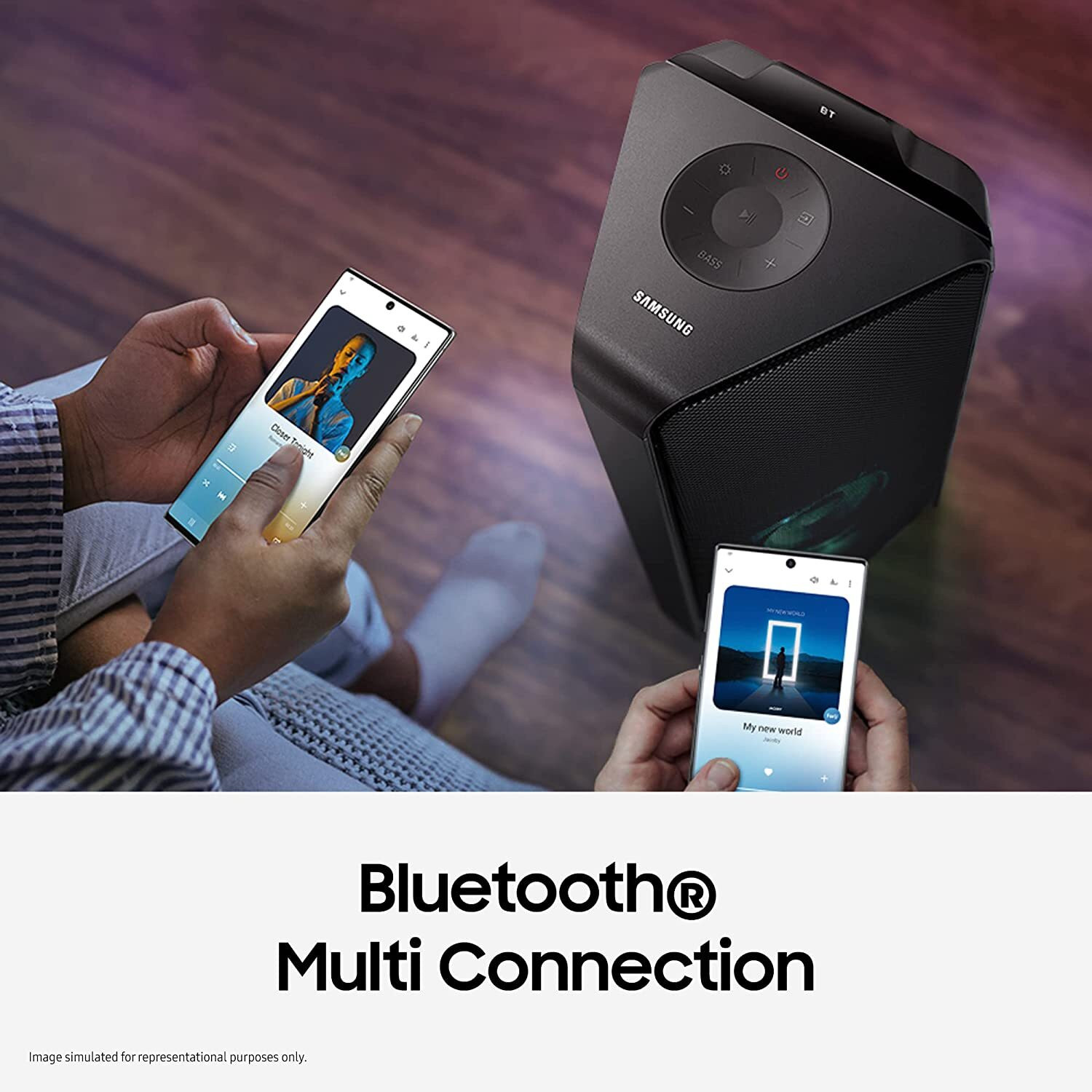 Image of Samsung Sound Tower {MX-T70 /XL} Built-in Subwoofer, Bluetooth, USB, Karaoke Enabled 1500 W Bluetooth Party Speaker