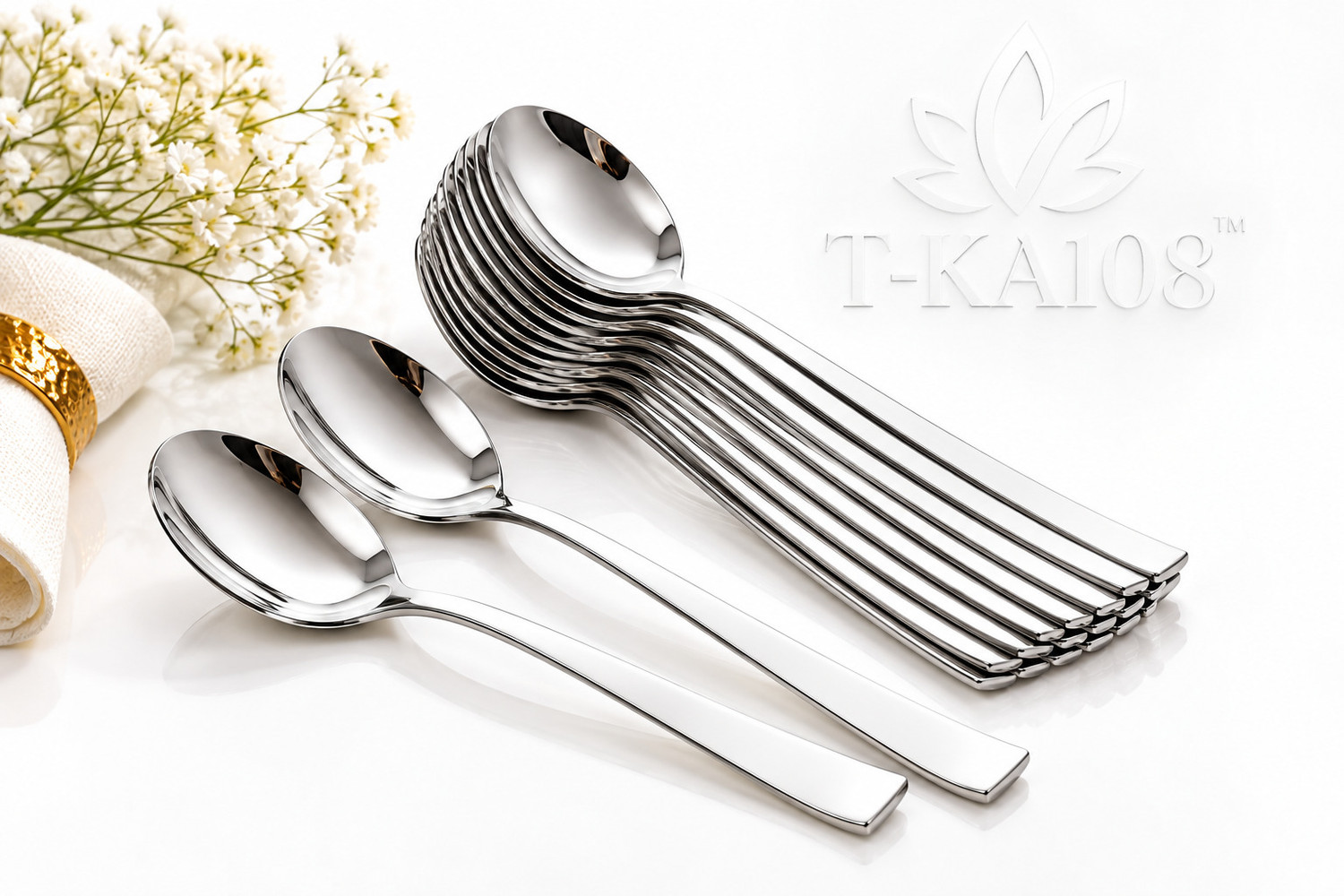 Image of ATROCK Spoon set of 6 Stainless Steel Table Spoon Set (Pack of 6)