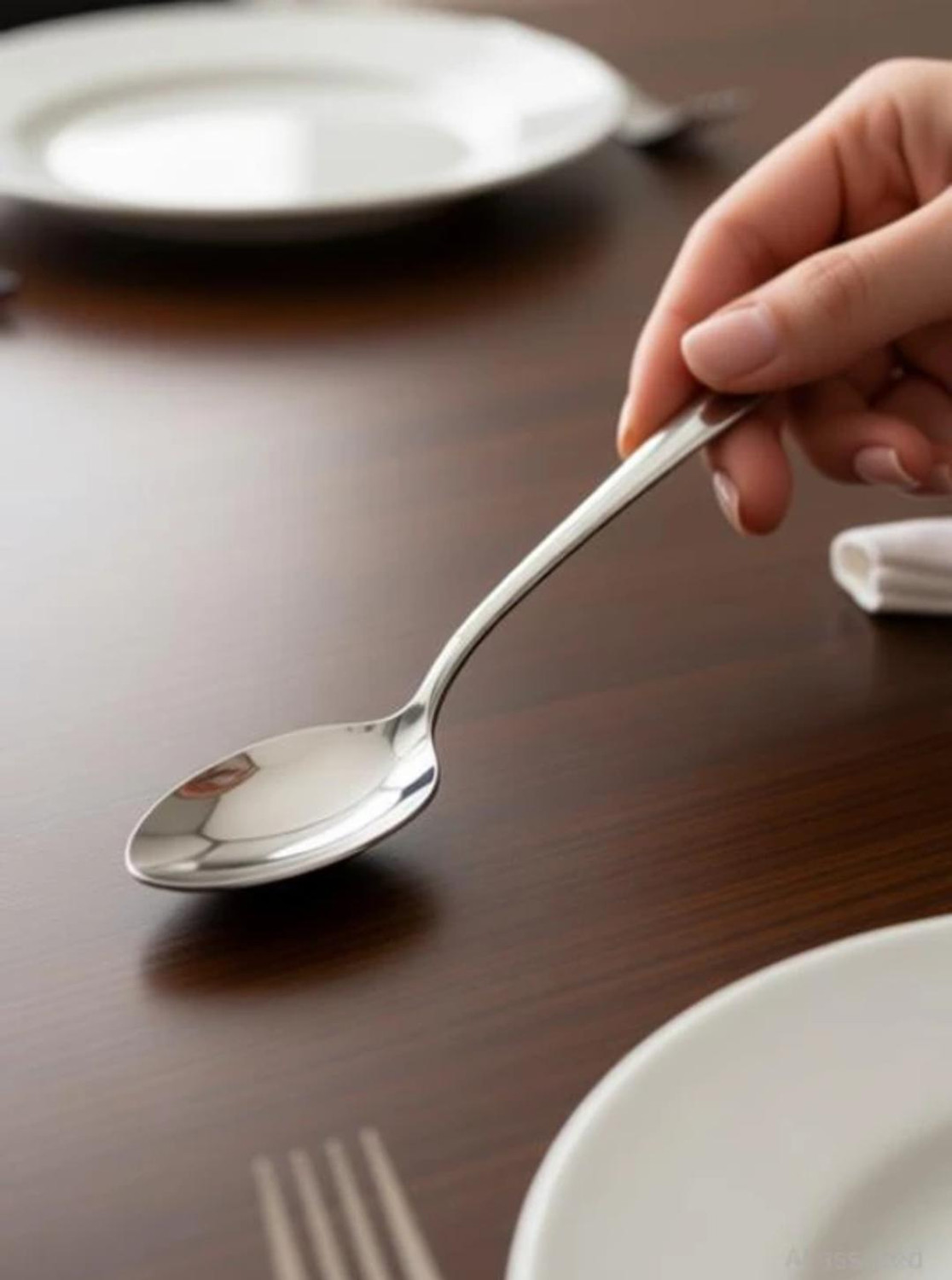 Image of ATROCK Spoon set of 6 Stainless Steel Table Spoon Set (Pack of 6)