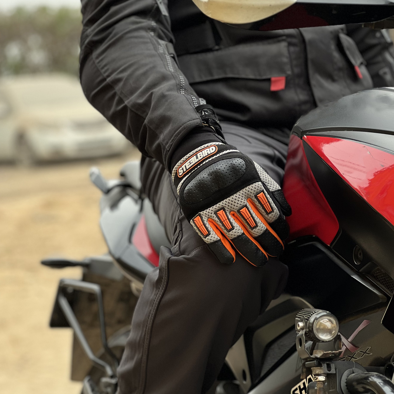 Image of Steelbird Adventure A-1 Full Finger Bike Riding Gloves with Touch Screen Sensitivity Riding Gloves
