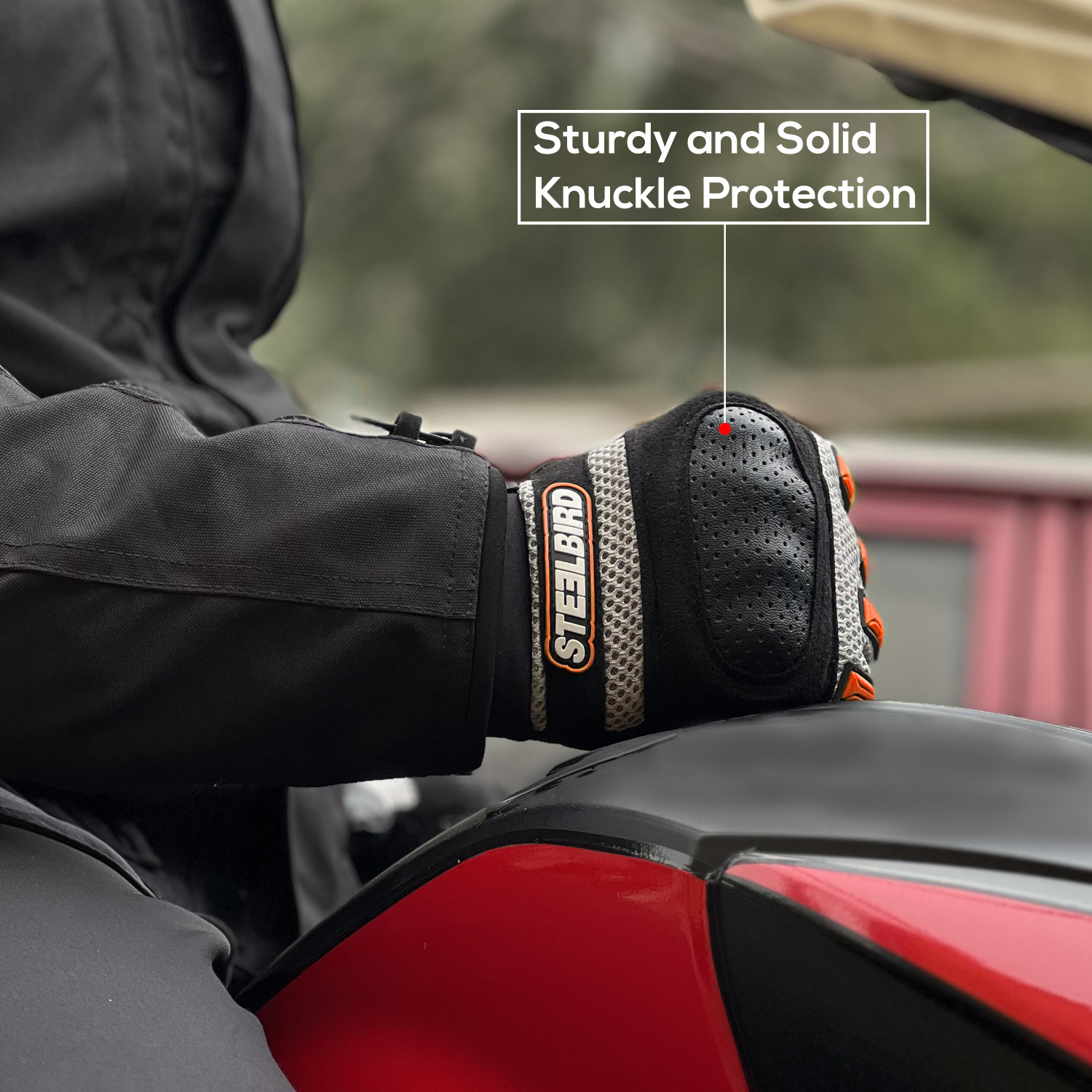Image of Steelbird Adventure A-1 Full Finger Bike Riding Gloves with Touch Screen Sensitivity Riding Gloves
