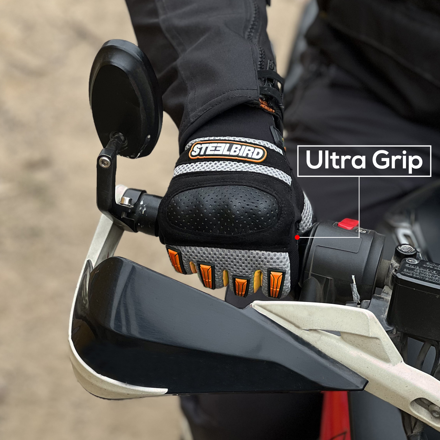 Image of Steelbird Adventure A-1 Full Finger Bike Riding Gloves with Touch Screen Sensitivity Riding Gloves