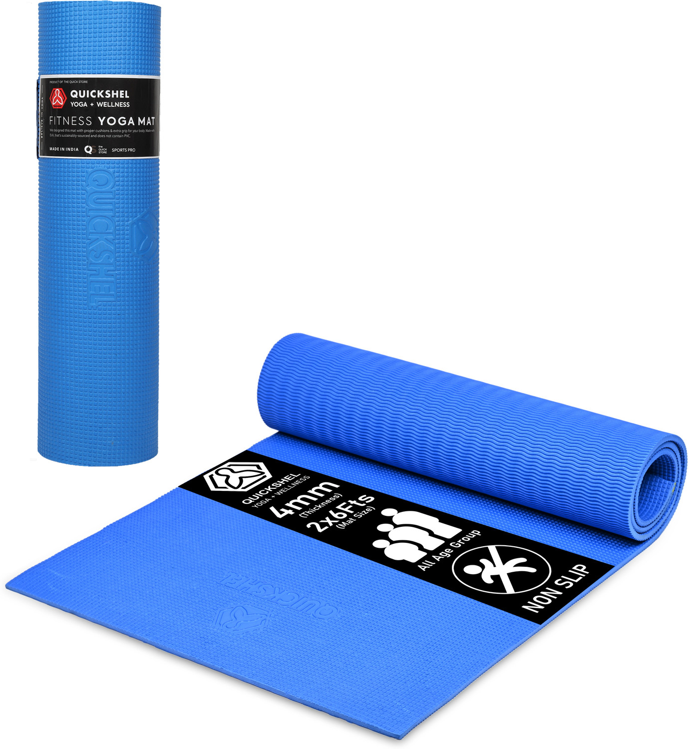 Quick Shel 100% EVA Eco Friendly Mat, Exercise &amp; Gym Mat With Yoga