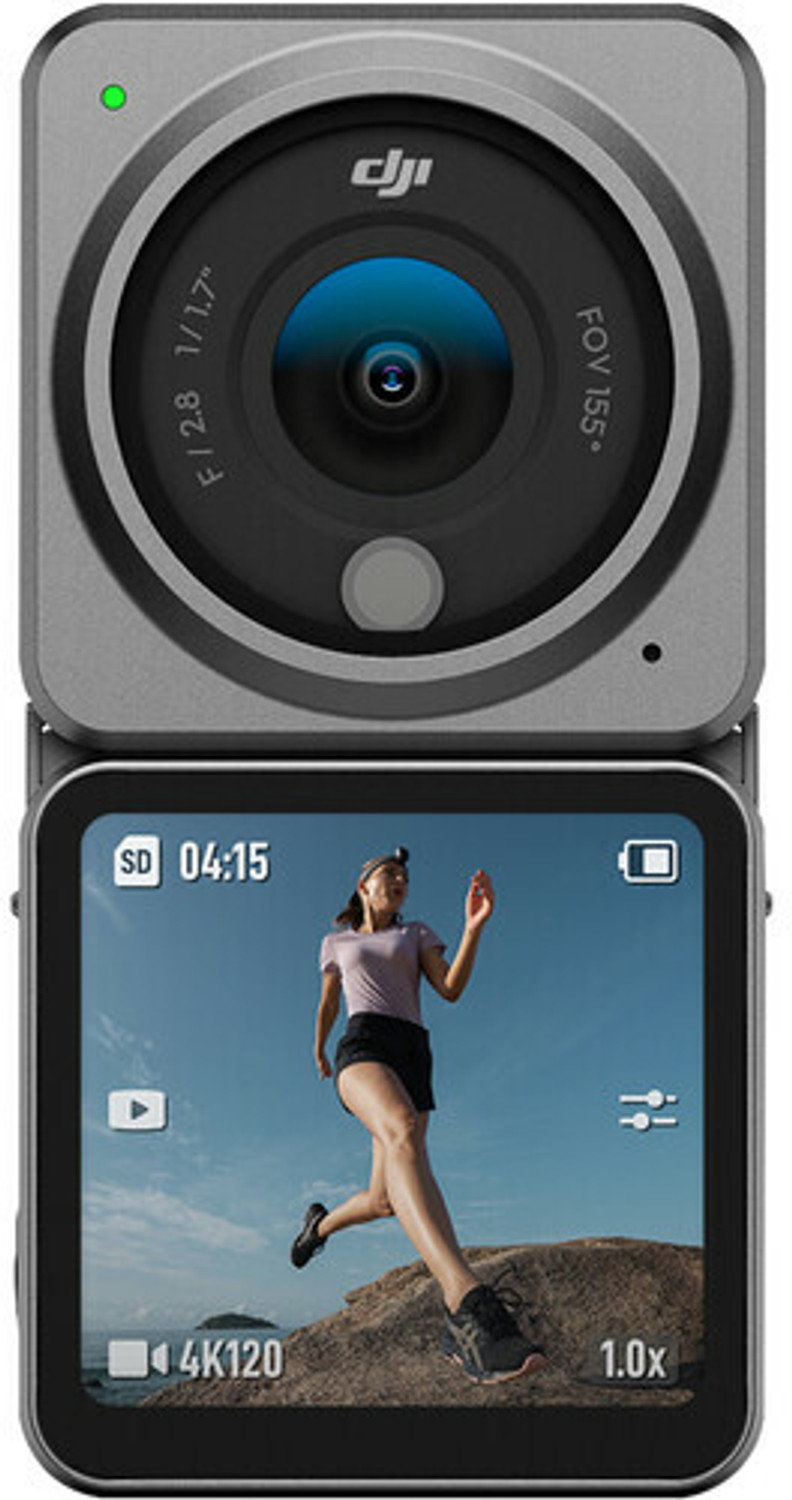 Image of dji Action 2 Dual Screen Combo Dual Screen Combo with Front Touchscreen, Magnetic Versatility, 4K Recording Upto 120 fps and 155 Degree FOV, Portable and Wearable, Horizon Steady, AI Editor, 10 m Waterproof Sports and Action Camera
