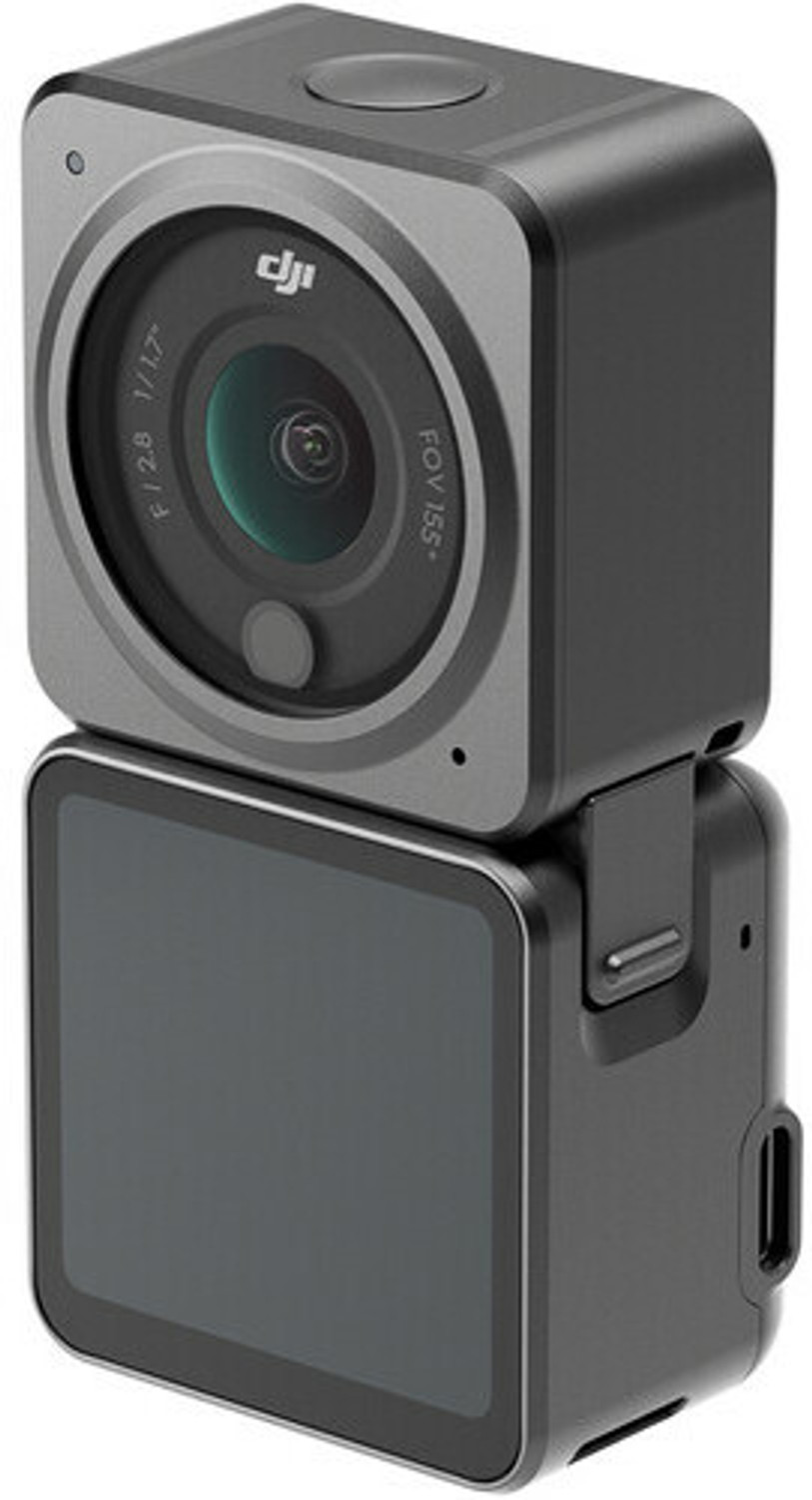 Image of dji Action 2 Dual Screen Combo Dual Screen Combo with Front Touchscreen, Magnetic Versatility, 4K Recording Upto 120 fps and 155 Degree FOV, Portable and Wearable, Horizon Steady, AI Editor, 10 m Waterproof Sports and Action Camera