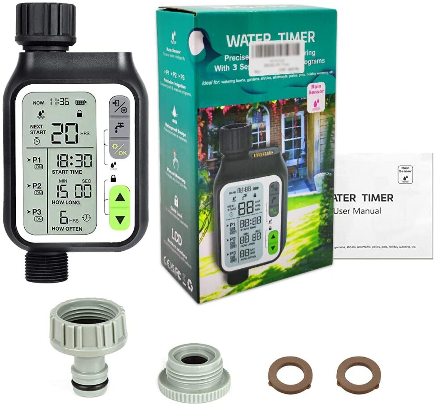 Image of Everusely Water Timer drip irrigation Drip Irrigation Kit