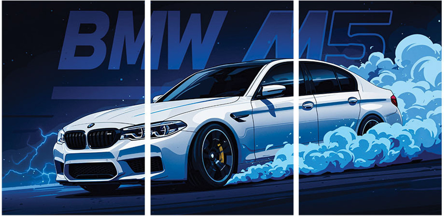 Image of WallBiirds 8 inch Supercars, Classics & Sports Car Wall Art Paper Print Self Adhesive Sticker (Pack of 4)