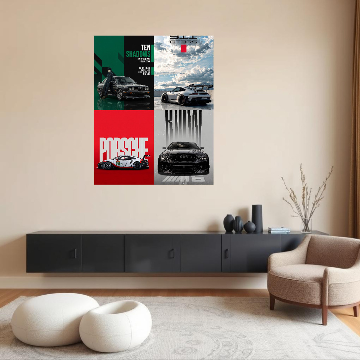 Image of WallBiirds 8 inch Premium Wall Poster Paper Print Z31 Self Adhesive Sticker (Pack of 4)