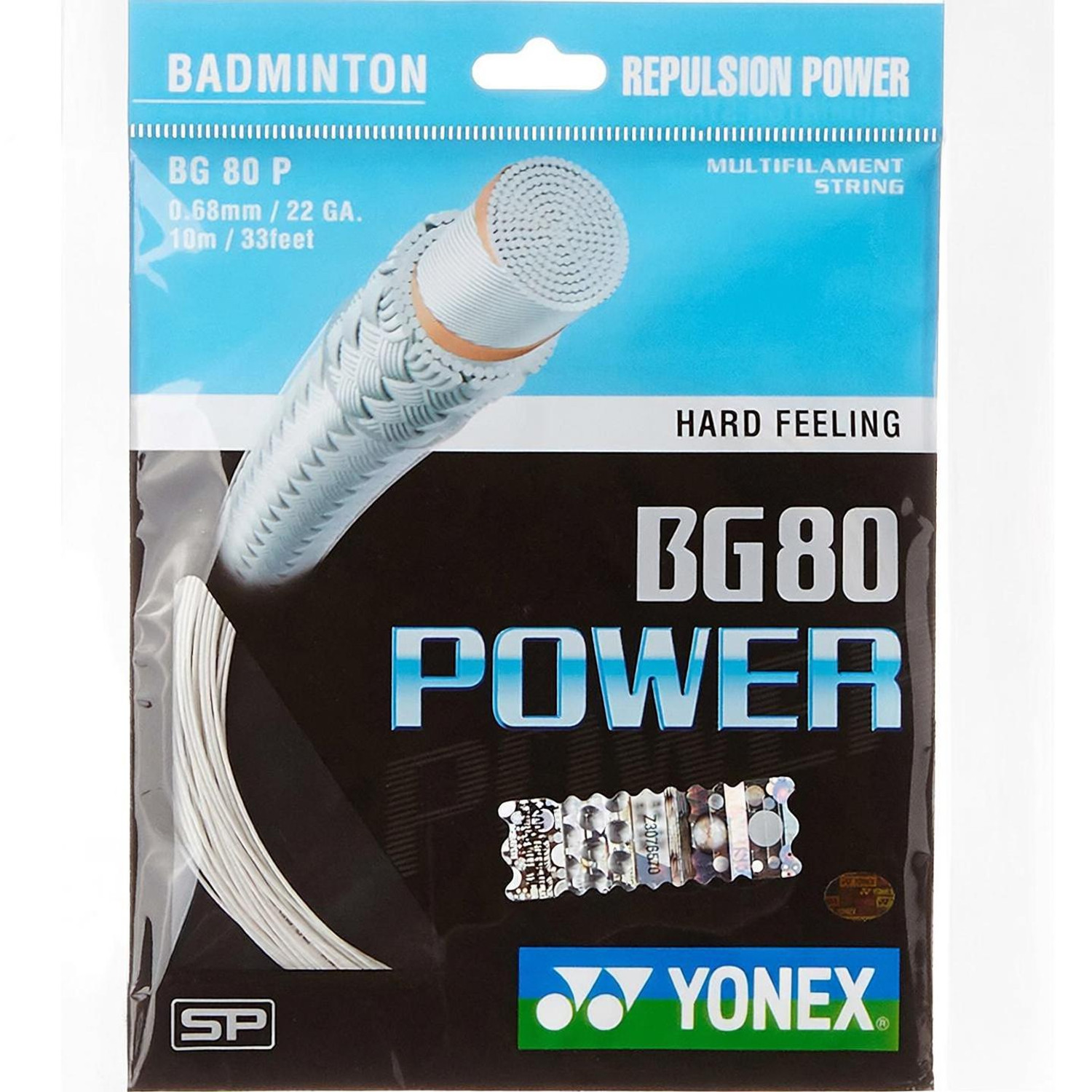 BG 80 Power White 0.68 Badminton String - 10 m (White)