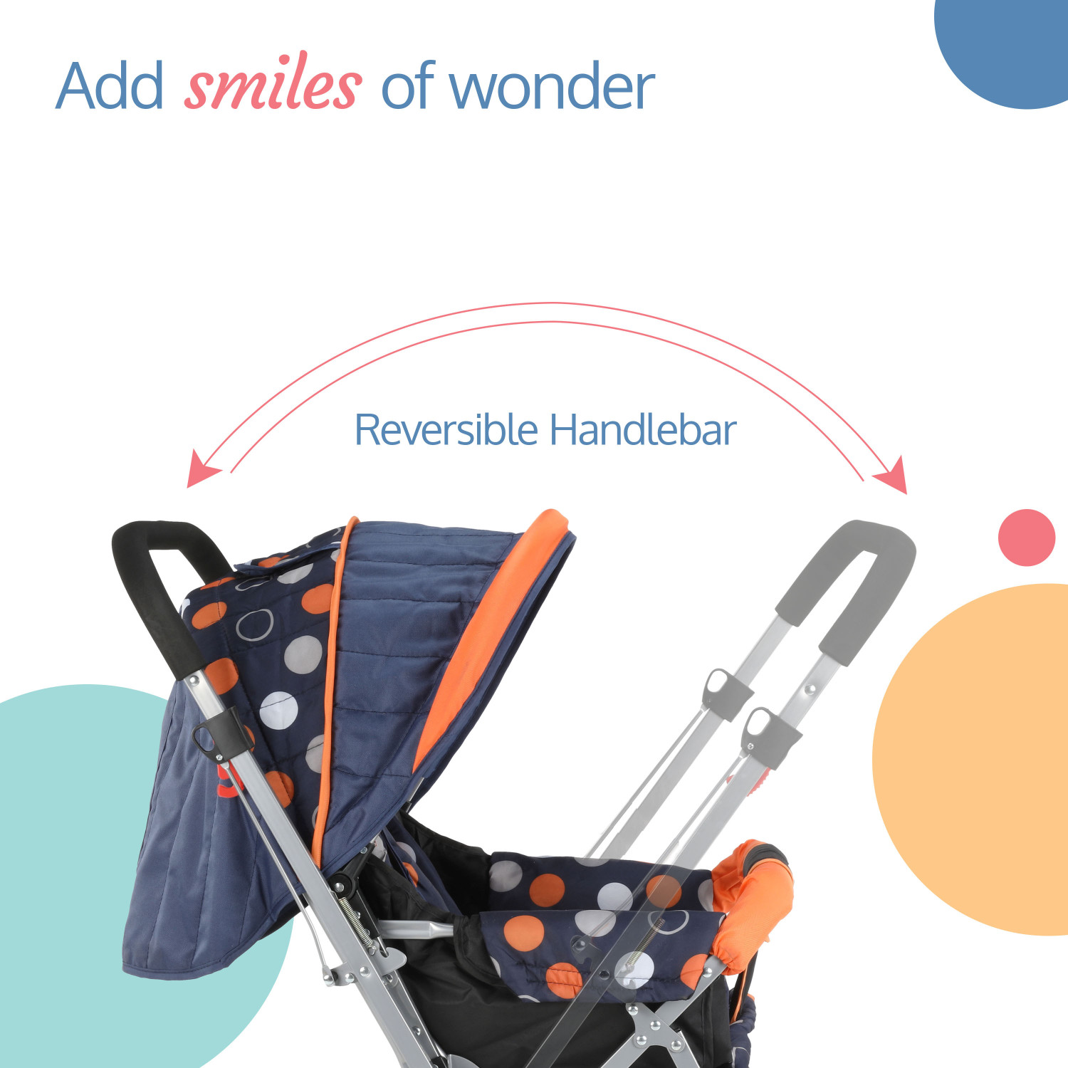 Image of LuvLap Sunshine Stroller /Pram, Easy Fold, for Newborn Baby /Kids, 0-3 Years, Stroller