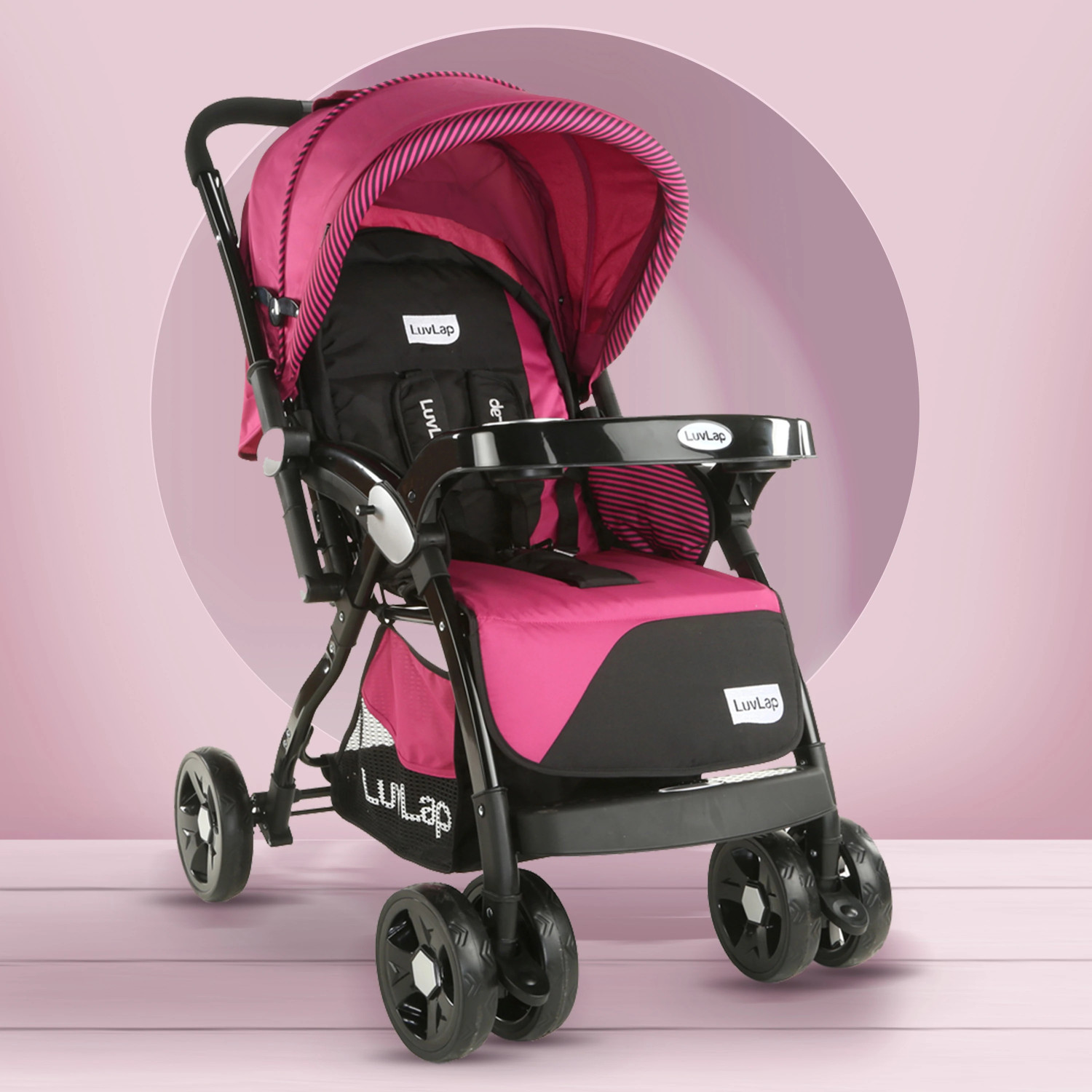 LuvLap Galaxy Stroller - Pink&Black Stroller