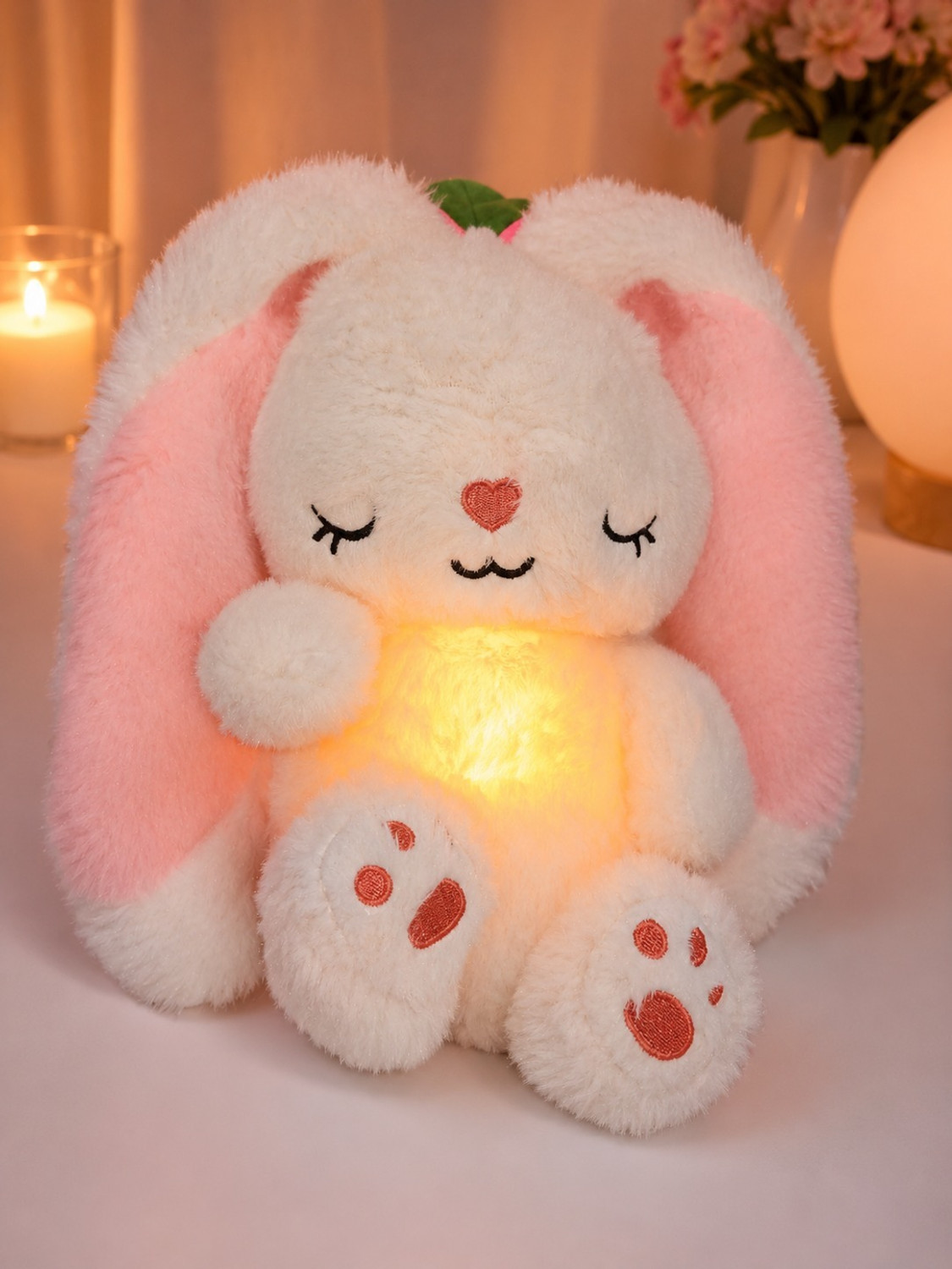 Image of tinytotem Sleeping Breathing Stitch Teddy with Music and Light Soft Toy - 32 cm (Multicolor)